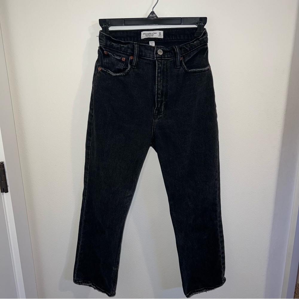 Abercrombie curve ultra love high rise ankle straight jeans